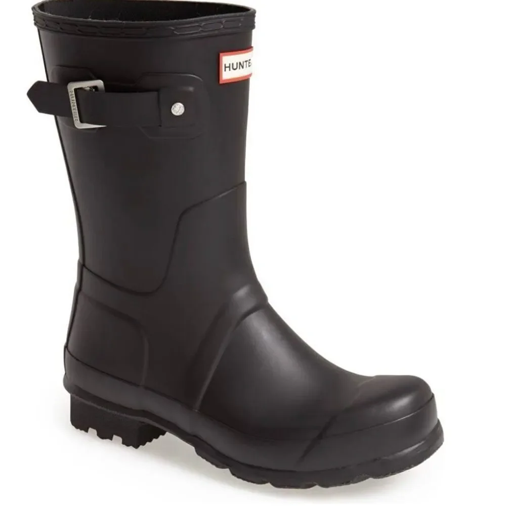 HUNTER Original Short Waterproof Rain Boot, Rubber Black, Size‎ 10, NWT